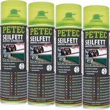 4x 500 ml PETEC SEILFETT SPRAY DRAHTSEILFETT ZAHNRADFETT KETTENFETT GLEITFETT