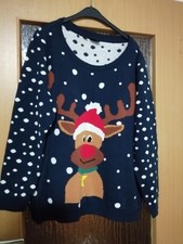 Bpc Damen Strick Pullover Weihnachtsmotive Gr. 48/50 Dehnbar