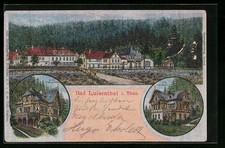Seiden-Imitations-AK Bad Luisenthal i. Thür., Ortsansicht, Villa Waldmühle und  