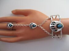 Sklavenarmband Türkis  925 Silber Indianerschmuck RG 56 Armreif Ring Bärentatze
