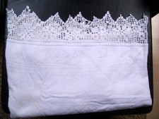 Vintage ca. 100 Jahre alt Tagesdecke Überwurf gewebt Häkelspitze 3,20m x 2,30m