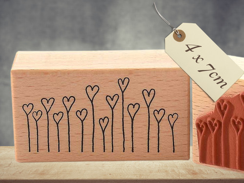 Motivstempel herzen blumen - motivstempel,