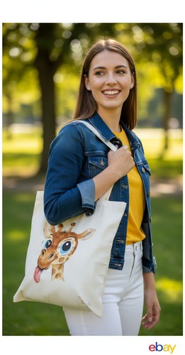 Shopper handbemalt giraffe - shopper,