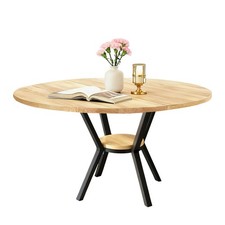 Kleiner Runder Esstisch für 2-4 Personen, 2-stufiger Industieller Küchentisch