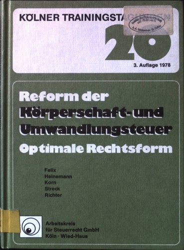 Reform der körperschaft - reform, körperschaft-