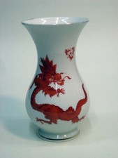 Vase Mingdrache rot handgemalt