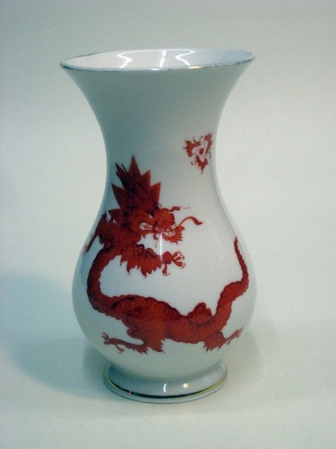 Vase mingdrache rot handgemalt - vase,