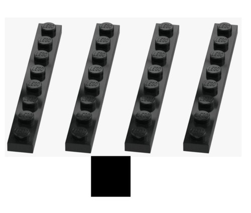 Lego platte 1x8 - black,