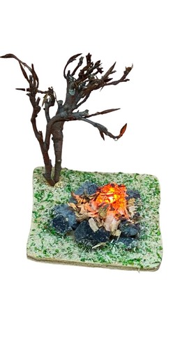 Lagerfeuer mit strauch - mit,