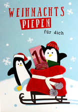 Geld Weihnachtskarte Pinguin