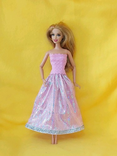Barbie kleid silber rosa - barbie,