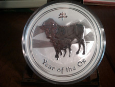 Silbermünze 10 oz - Year of the Ox 2009 ( 999er Silber )