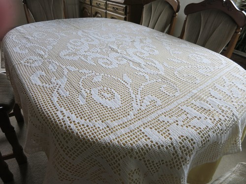 Tischdecke weiß häckeldecke - tischdecke,