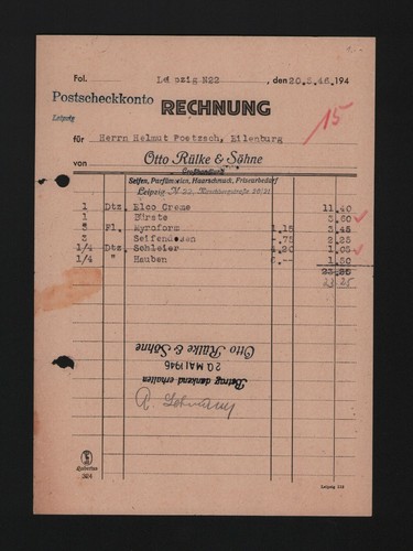 Leipzig rechnung 1946 otto - rechnung,