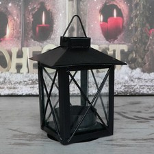 B-Ware: kleine Laterne Metall schwarz Teelicht Windlicht Metalllaterne Advent