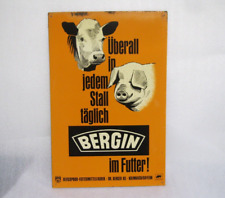 Altes Blechschild Bergin Futtermittel Landwirtschaft 50er 60er Jahre Bergophor