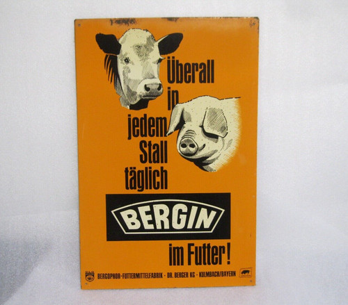 Altes blechschild bergin - altes,