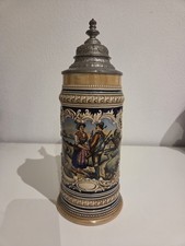 Bierkrug mit Zinndeckel Marzi
