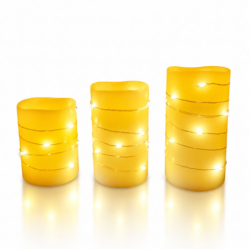 3er set led kerzen - set,