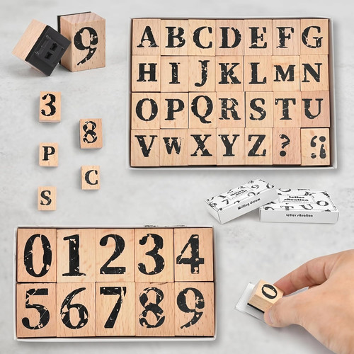 Buchstaben und zahlen - zahlen, stempel