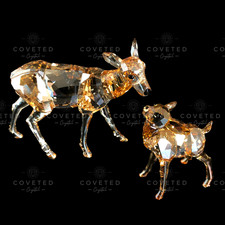 Swarovski Kristall DOE AND FAWN GOLDEN SHADOW 1142843 Mint Boxed Rare Retired