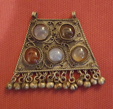 ANHÄNGER, Berberschmuck , 1970er Jahre, Silber + Halbedelsteine , Z 1-2