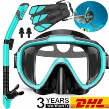 Profi Schnorchelset Erwachsene mit Flossen, Dry Top Schnorchel und Schwimmfl DE