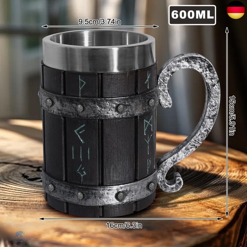Holzkrug mittelalter bierkrug - mittelalter,,