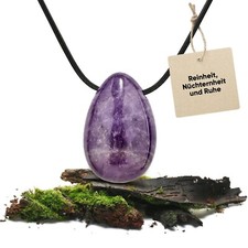 Amethyst Edelstein Anhänger | Kristall Kette mit Tropfen Anhänger
