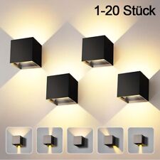 12W Cube Würfel LED Wandleuchte Warm Wandlampe Up Down außen/innen Strahler IP65