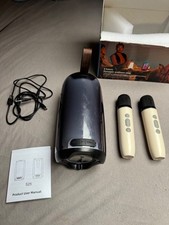 Karaoke Maschine mit 2 Mikrofonen, Bluetooth Mikrofon Kinder Lautsprecher Anlage