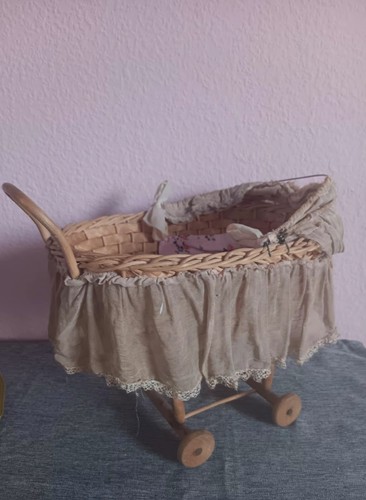 Alter puppenwagen korb holz - alter, korb,