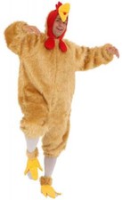 Hahn Huhn Hühner Chicken Hühnchen Kücken Kostüm Overall Plüsch Damen Herren
