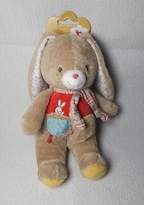Nicotoy HASE Stofftier ca 27cm Ohren bunt Simba Kuscheltier Baby rot blau