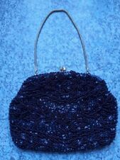 Clutch, Vintage Schickes Abendtäschchen, Schwarz, Paillettentasche, Kettenhenkel