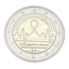 2024 Belgien Kampf gegen die Krebs-Krankheit 2 Euro Krebs UNC Gedenkmünze
