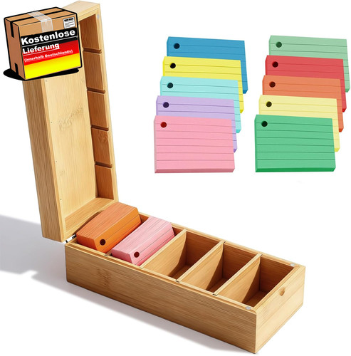 Karteikartenbox holz mit - holz,