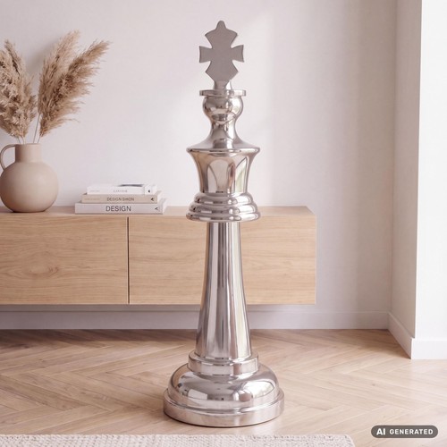 Große schachfigur aluminium - große,