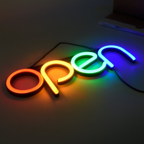 Open led leuchtreklame schild - open,