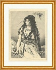 Zigeunermädchen Haarschmuck Mode Kette Schmuck Feder Kleid Holzstich E 14821