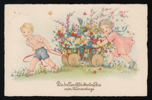 Kinder ziehen holzwagen - ziehen,