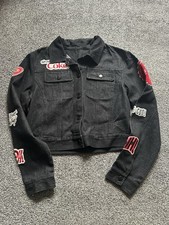 Schwarze damenjeansjacke von - schwarze,