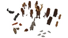 Schleich Spielfiguren-Set Waldtiere Konvolut Hirsch Reh Wolf Waschbär Mehrfarbig