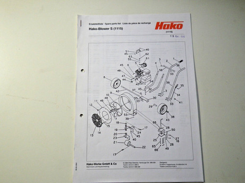 Ersatzteilliste hako blower - blower, s