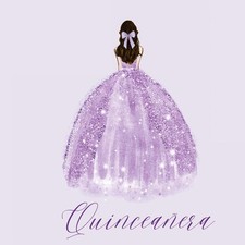 Quinceanera Guest Book with purple dress (hardback) | Lulu And Bell | englisch