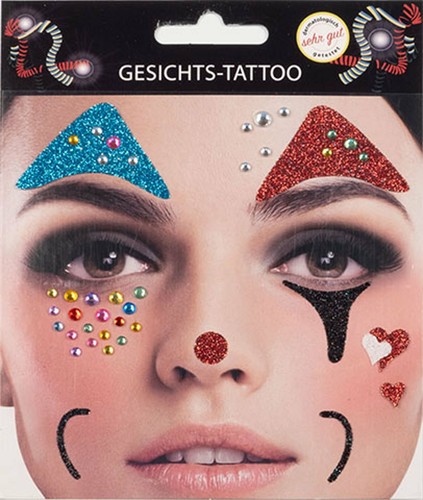 Gesichts tattoo harlekin - tattoo,