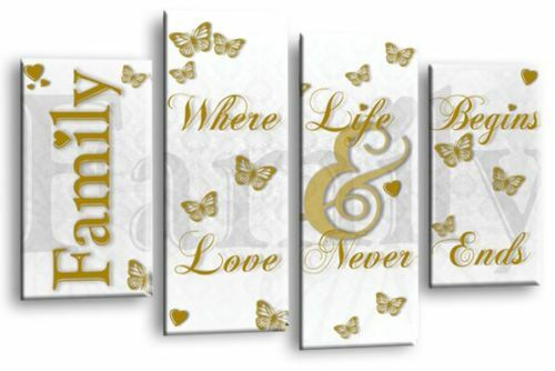 Familie zitat wandbild - wandbild, gold