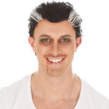 Perücke schwarz grau Kurzhaar