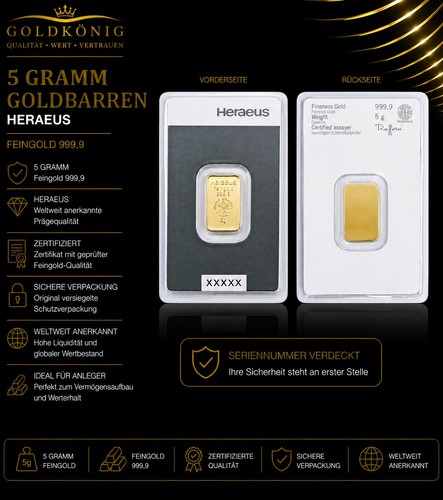 Goldbarren gramm 999 gold - 5g/gramm,