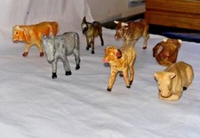 Krippe Pappmache Gruppe Tiere Vintage Chialu' Nardi Usw Hergestellt IN Italy